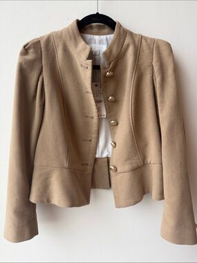 ZARA Tailored Camel Peplum Jacket NWT